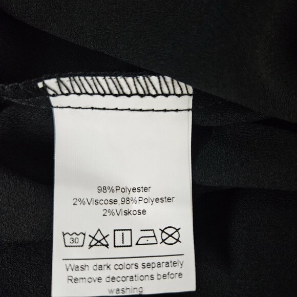 Grace Karin Womens Black Long Sleeve Wrap Midi Dress Size 2XL Church Elegant - Picture 12 of 12